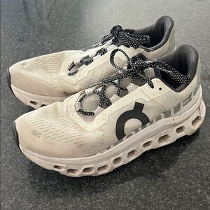 On Cloud Running Sneaker Cloudmonster White (Black Accent) sneaker womens 9.5